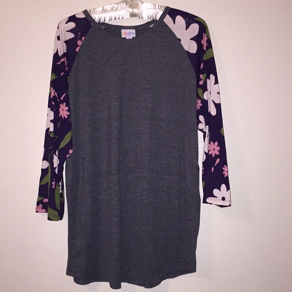 Lularoe Floral Randy Baseball Tee